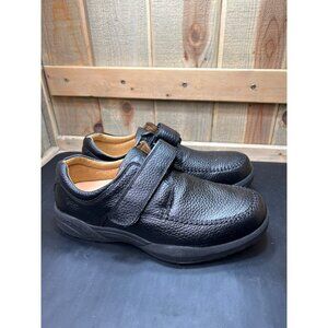 Dr. Comfort Mens Black Leather Hook & Loop Shoes 10.5W Comfortable Casual Footwe